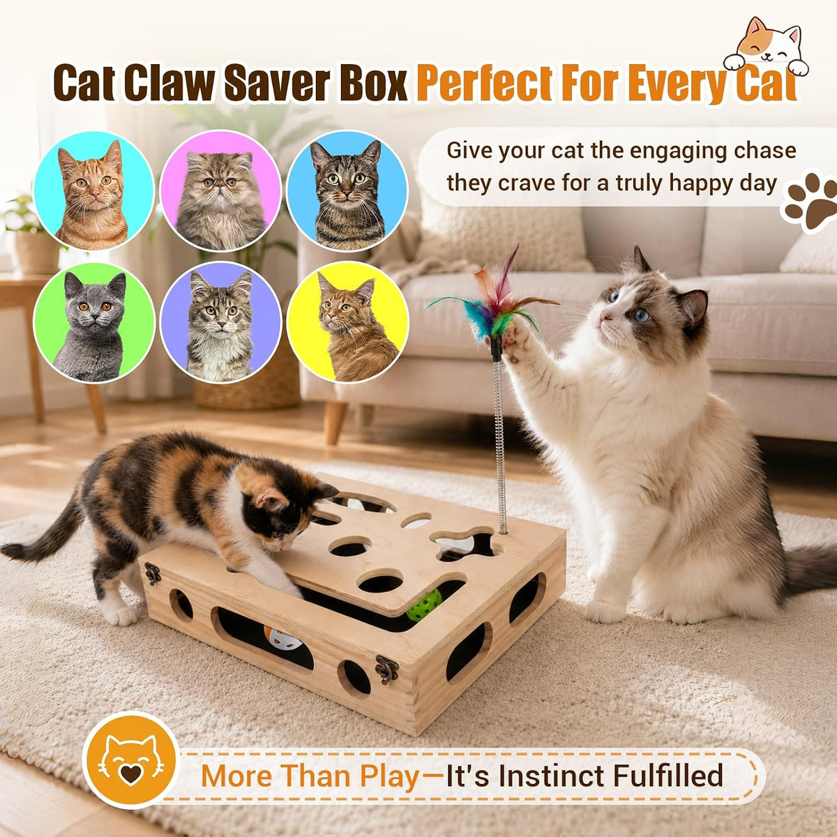 Enrich & Care Wooden Cat Play Station
