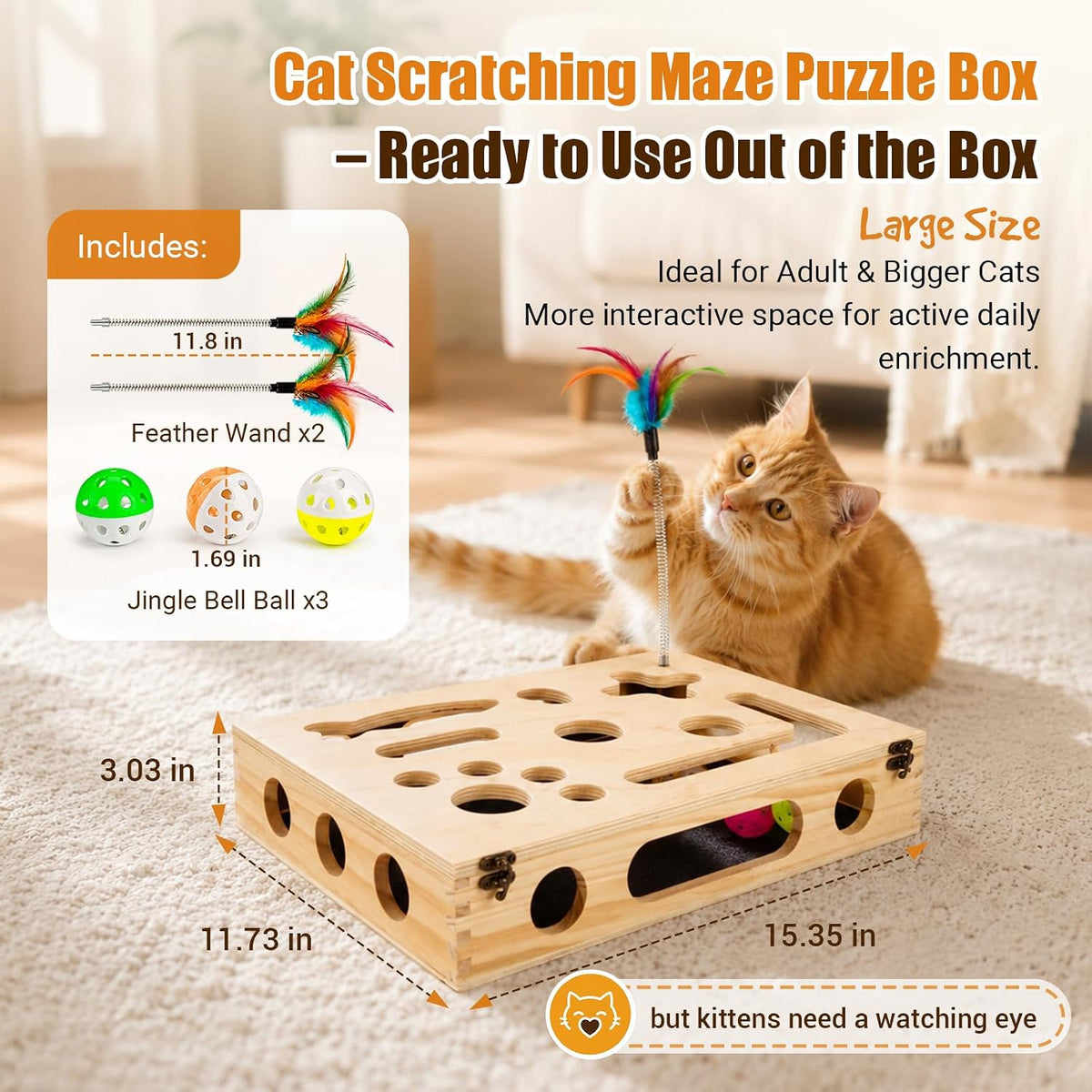 Enrich & Care Wooden Cat Play Station