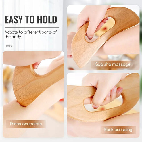 Wooden scraping therapy tools Half-Moon Gua Sha Board for Body - Anti Cellulite Slimming Massage Tool & Body Scraping Therapy