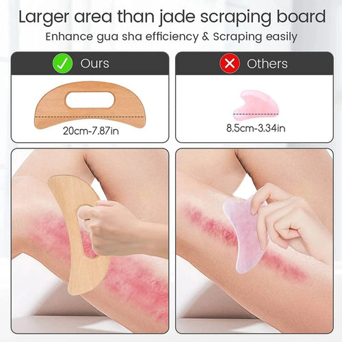 Wooden scraping therapy tools Half-Moon Gua Sha Board for Body - Anti Cellulite Slimming Massage Tool & Body Scraping Therapy